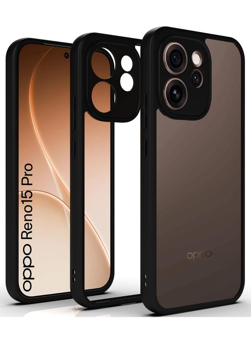 Case Cover Shockproof Hard PC Back Soft TPU Frame Anti-yellowing Slim Protective Cover Compatible with Oppo Reno 15 Pro (Clear) - Image 1